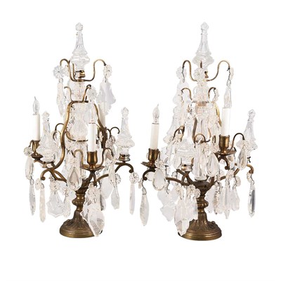 Lot 341 - Pair of Louis XV Style Gilt-Bronze and Cut...