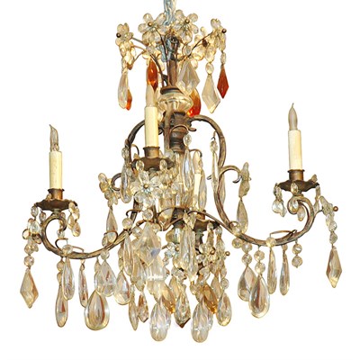 Lot 409 - Rococo Style Patinated-Metal and Glass...