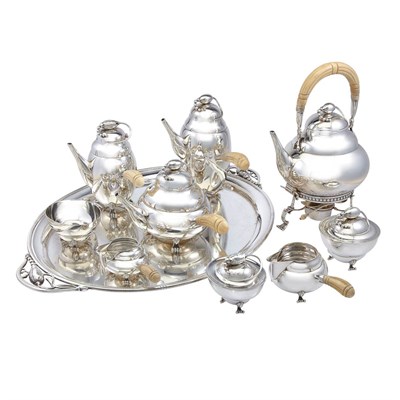 Lot 297 - Mexican Ivory Handled Sterling Silver Tea and...