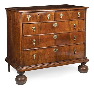 Lot 338 - George I Oak and Mahogany Chest of Drawers...