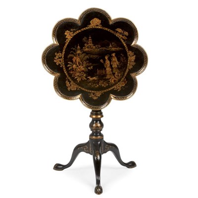 Lot 186 - George III Style Chinoiserie Decorated Black...