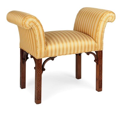 Lot 392 - Chinese Chippendale Style Mahogany Bench...