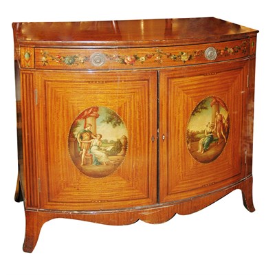 Lot 399 - Edwardian Style Painted Satinwood Two-Door...