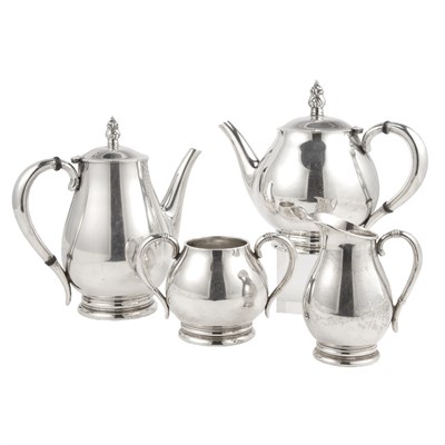 Lot 344 - International Sterling Silver Four-Piece Tea...
