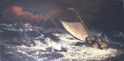 Lot 86 - English School 19th Century Storm at Sea Oil...