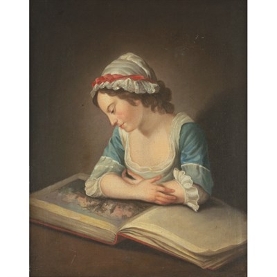 Lot 70 - Circle of Philippe Mercier A Girl Reading a...