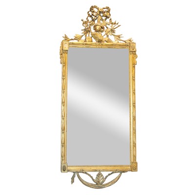 Lot 348 - Louis XVI Style Painted Wood Mirror Height 57...