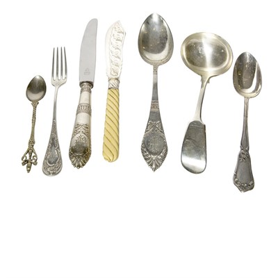 Lot 211 - Assembled Group of Continental Silver Flatware...