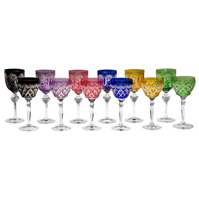 Lot 382 - Assembled Group of Bohemian Style Colored Cut...