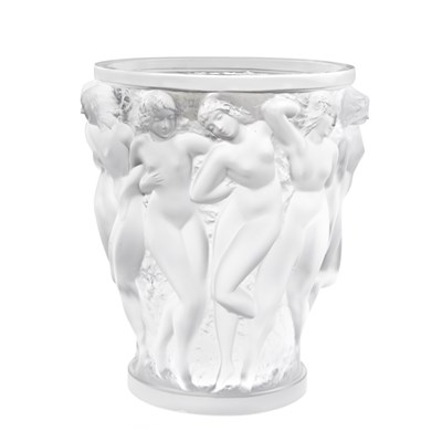 Lot 401 - Lalique Molded Glass Bacchantes Vase Modern In...