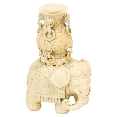 Lot 222 - Chinese Carved Ivory Figure of an Elephant...