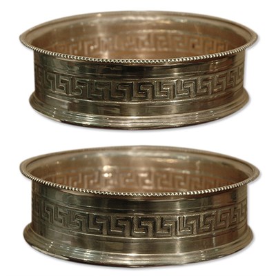 Lot 552 - Pair of Silver Wine Bottle Coasters
