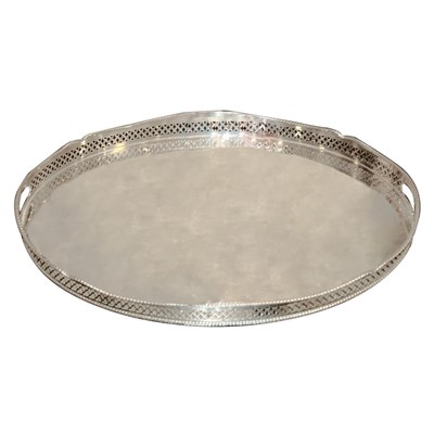 Lot 533 - English Silver Plated Drink Tray Length 18...