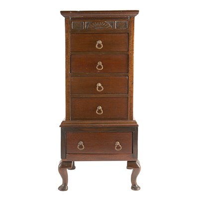 Lot 563 - American Mahogany Diminutive Tall Chest of...