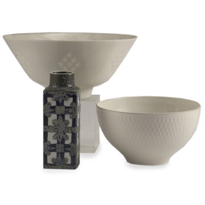 Lot 610 - Two Royal Copenhagen White Glazed Porcelain...