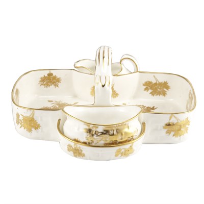 Lot 608 - English Gilt Decorated Bone China Tea Tray,...
