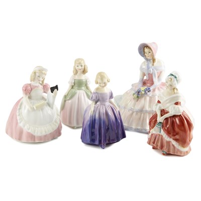 Lot 599 - Group of Five Royal Doulton Porcelain Figures...