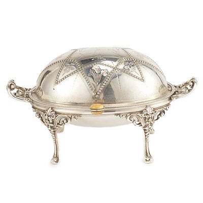 Lot 524 - Sheffield Silver Plated Covered Butter Dish...