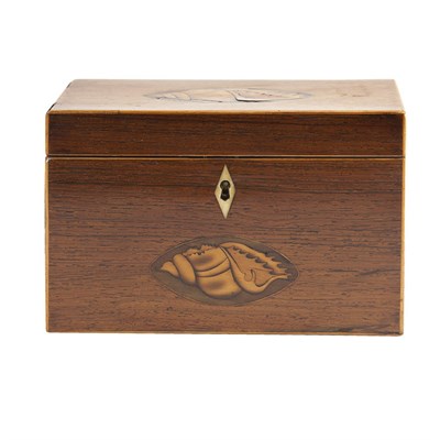 Lot 603 - George III Style Inlaid Mahogany Tea Caddy...