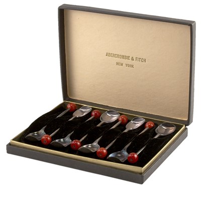 Lot 530 - Set of Eight English Silver Plated Coffee Spoons