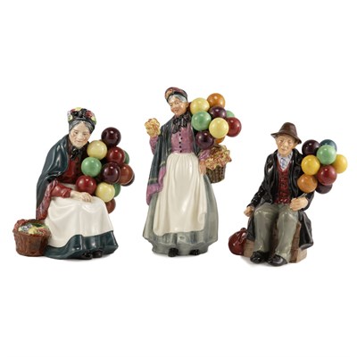 Lot 537 - Group of Three Royal Doulton Balloon Seller...
