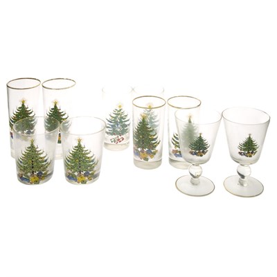 Lot 568 - Assembled Set of Christmas Decorated Glassware...