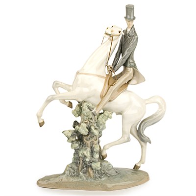 Lot 505 - Lladro Porcelain Figure of a Horse and Rider...