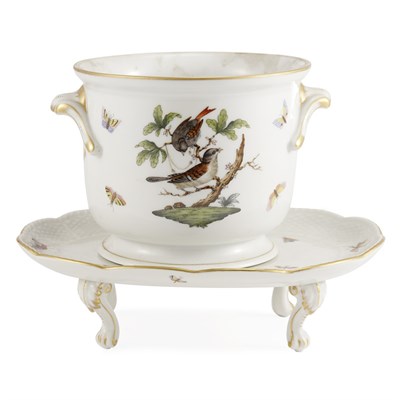Lot 588 - Herend Porcelain Jardiniere; Together with a...