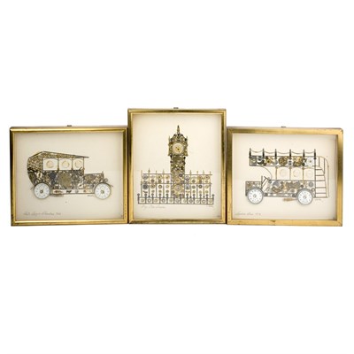 Lot 500 - Group of Three Pictures Constructed From Watch...