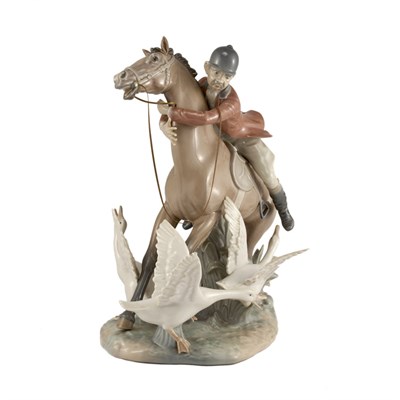 Lot 622 - Lladro Porcelain Figure of a Horse and Rider...