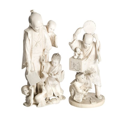 Lot 443 - Two Japanese Ivory Okimonos Height of taller 6...