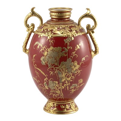 Lot 538 - Royal Crown Derby Gilt and Claret Decorated...