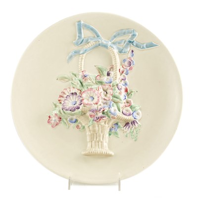 Lot 501 - Clarice Cliff Floral Molded Ceramic Charger...