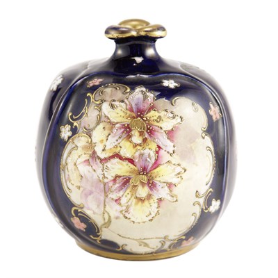 Lot 575 - Austrian Floral Decorated Gourd-Form Porcelain...