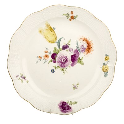 Lot 504 - Meissen Floral Decorated Porcelain Charger...