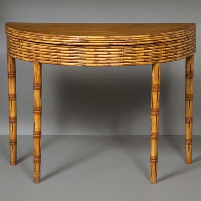 Lot 552 - Regency Faux Painted and Bamboo Molded...