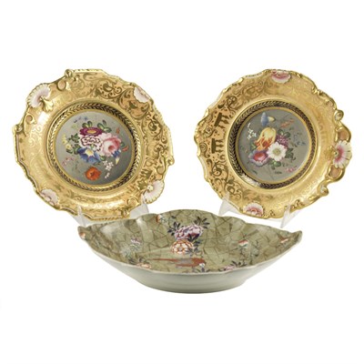 Lot 586 - Pair of English Floral Decorated Porcelain...