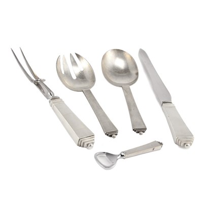 Lot 535 - Set of Five Danish Sterling Silver Flatware...