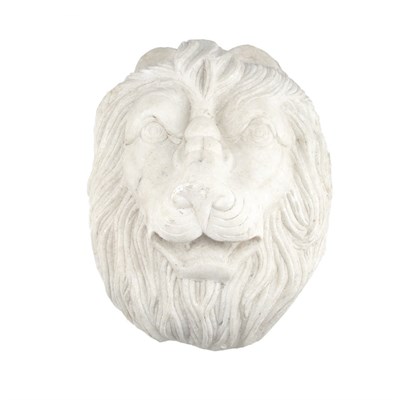 Lot 273 - Carved Marble Lion Head Mask Height 18 inches.