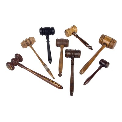 Lot 177 - Group of Eight Treen Gavels 19th/20th Century...