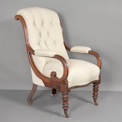 Lot 181 - Early Victorian Mahogany Library Armchair 19th...