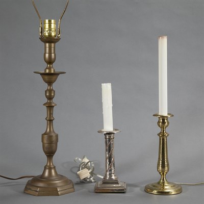 Lot 442 - Three Pairs of Candlestick Lamps Including a...