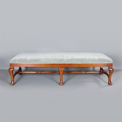 Lot 196 - George II Style Mahogany Upholstered Bench...