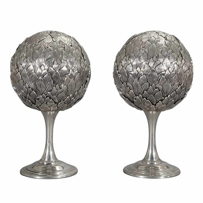 Lot 328 - Pair of Pewter Artichoke-Form Standing...