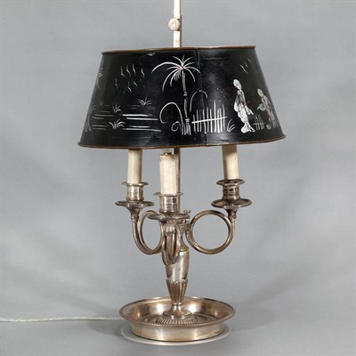Lot 330 - Silvered Bronze Bouillotte Lamp Height 24 inches.