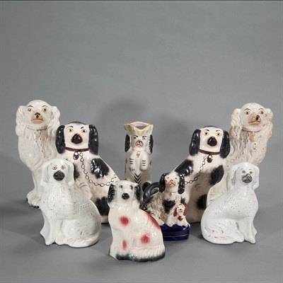 Lot 433 - Group of Staffordshire Pottery Figures and...