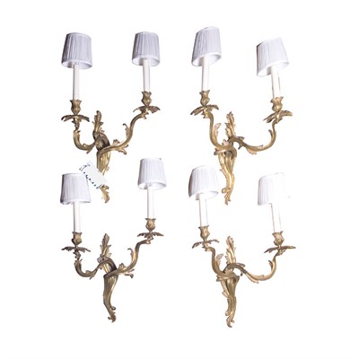 Lot 357 - Set of Four Louis XV Style Gilt-Metal...