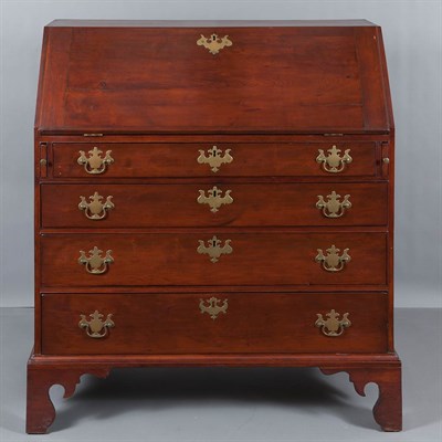 Lot 329 - Chippendale Cherry Slant-Front Desk Height 46...