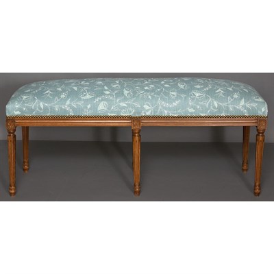Lot 300 - Louis XVI Style Beechwood Upholstered Bench...