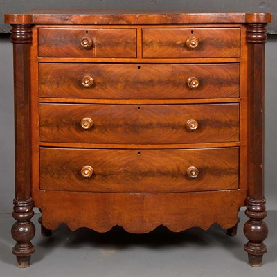 Lot 569 - Victorian Mahogany Bow Front Chest of Drawers...